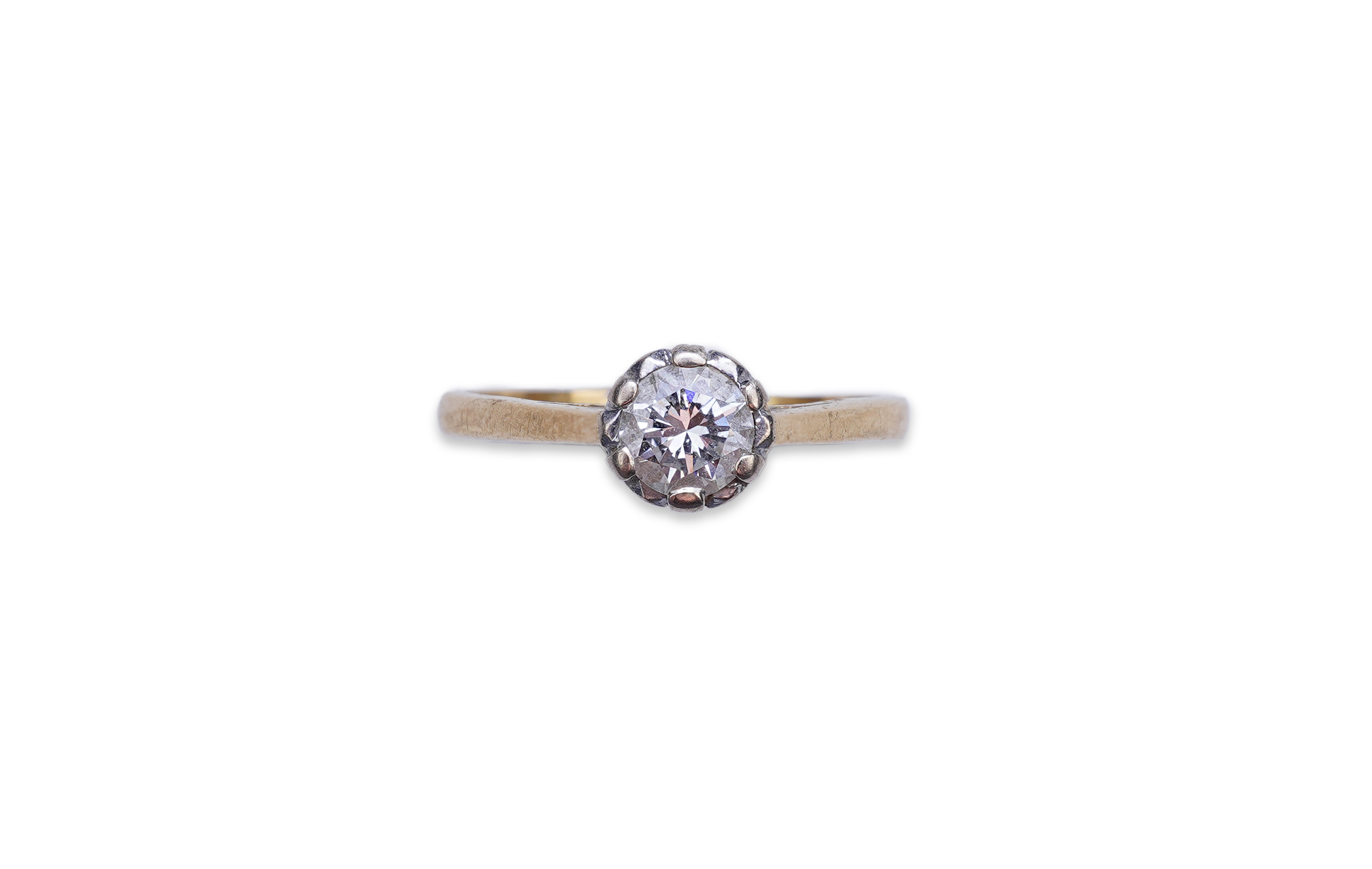 A diamond solitaire ring